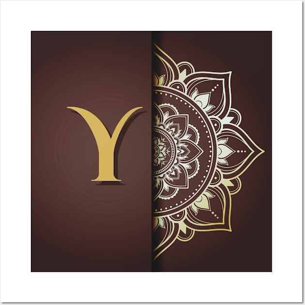 Y – Mandala Monogram Wall Art by Mazzlo Shop